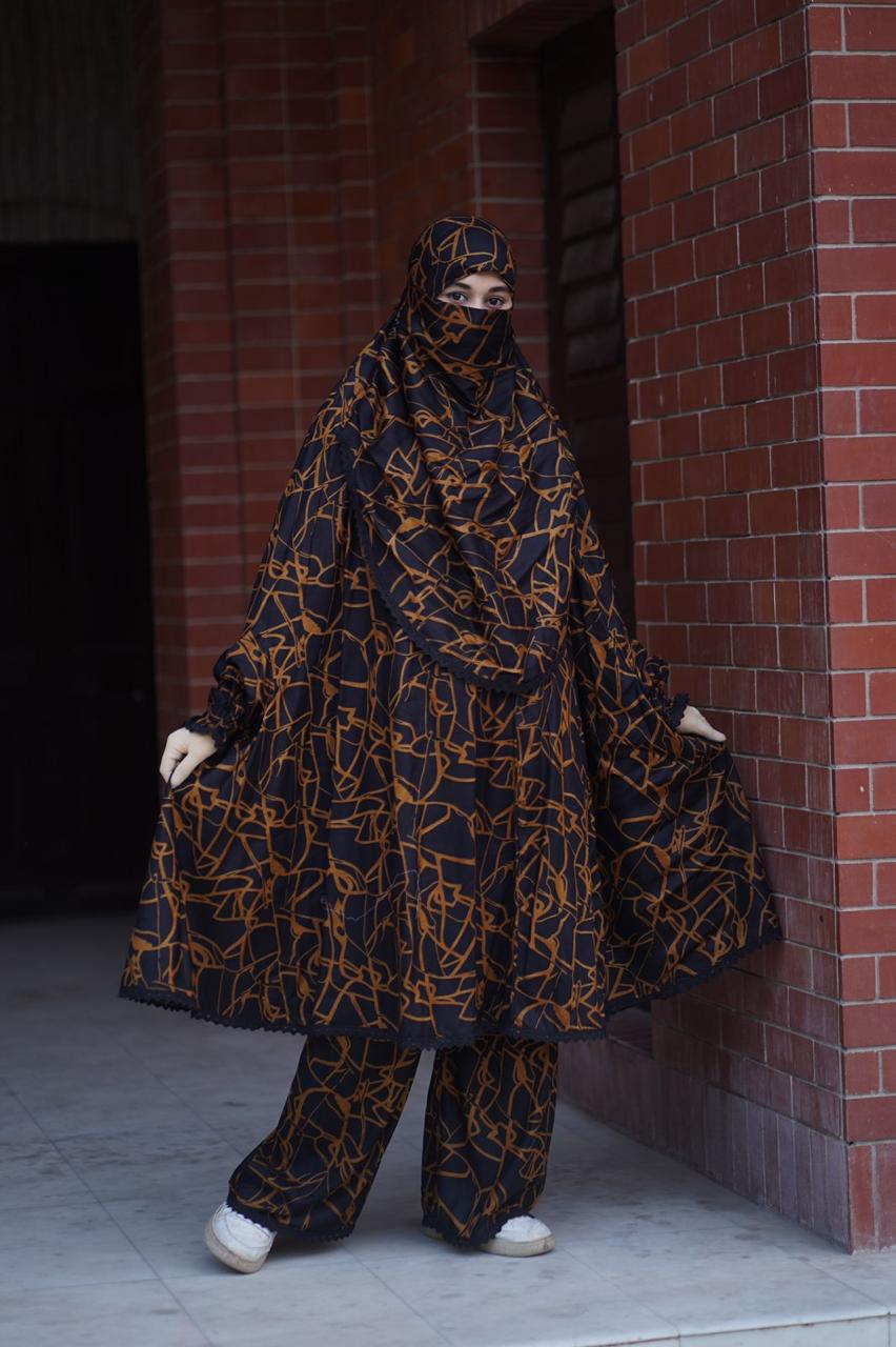 Elegant Palazzo long Khimar Set